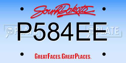 P584EE South Dakota License Plate