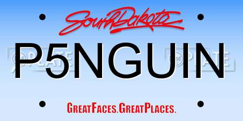 P5NGUIN South Dakota License Plate