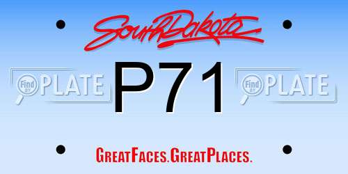 P71 South Dakota License Plate