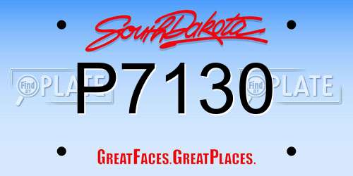 P7130 South Dakota License Plate