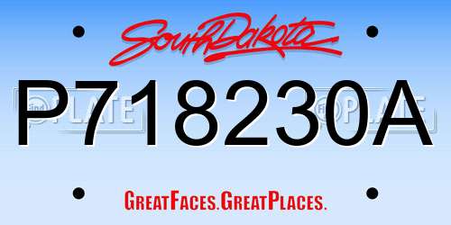 P718230A South Dakota License Plate