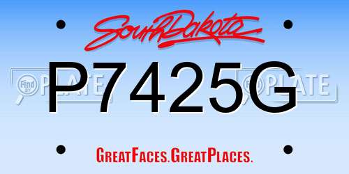 P7425G South Dakota License Plate
