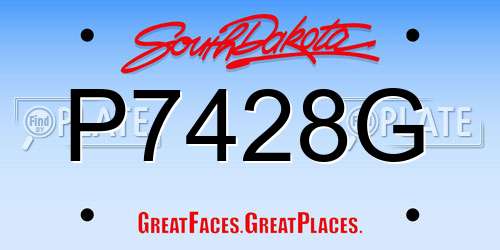 P7428G South Dakota License Plate