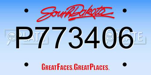 P773406 South Dakota License Plate