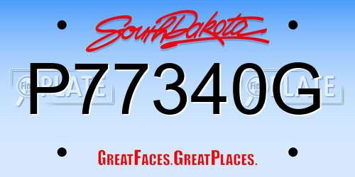 P77340G South Dakota License Plate