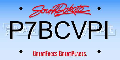 P7BCVPI South Dakota License Plate