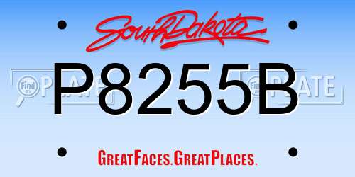 P8255B South Dakota License Plate