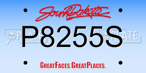 P8255S South Dakota License Plate