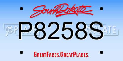P8258S South Dakota License Plate