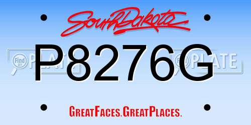 P8276G South Dakota License Plate