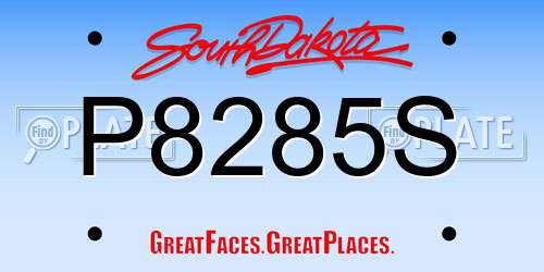 P8285S South Dakota License Plate