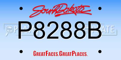 P8288B South Dakota License Plate