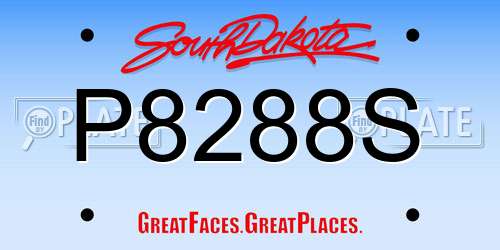 P8288S South Dakota License Plate