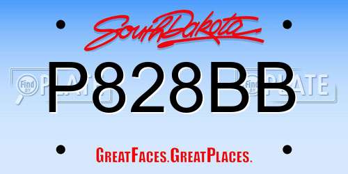 P828BB South Dakota License Plate