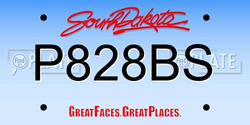 P828BS South Dakota License Plate