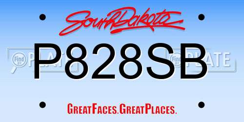 P828SB South Dakota License Plate
