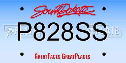P828SS South Dakota License Plate