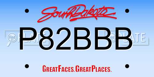 P82BBB South Dakota License Plate