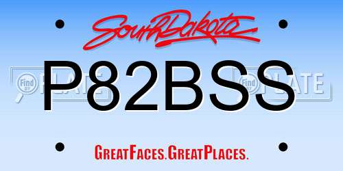P82BSS South Dakota License Plate
