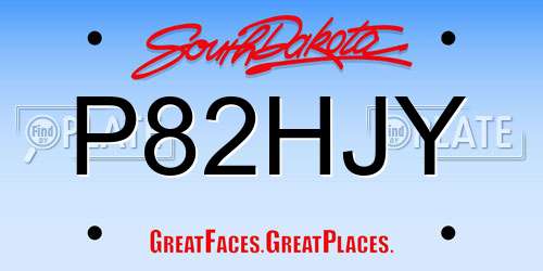 P82HJY South Dakota License Plate