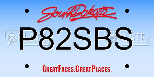 P82SBS South Dakota License Plate