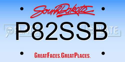 P82SSB South Dakota License Plate