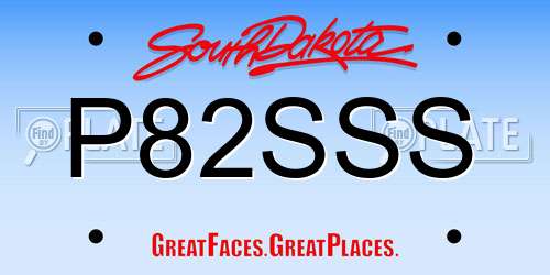 P82SSS South Dakota License Plate