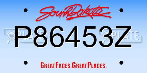 P86453Z South Dakota License Plate