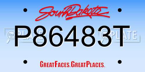 P86483T South Dakota License Plate