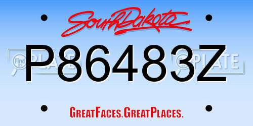 P86483Z South Dakota License Plate