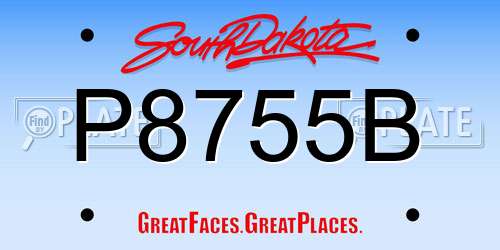 P8755B South Dakota License Plate