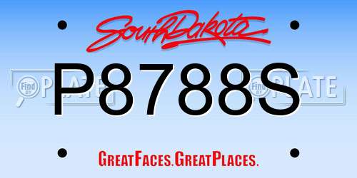 P8788S South Dakota License Plate