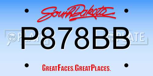 P878BB South Dakota License Plate