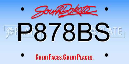 P878BS South Dakota License Plate