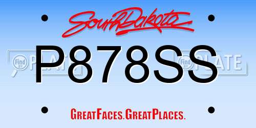 P878SS South Dakota License Plate