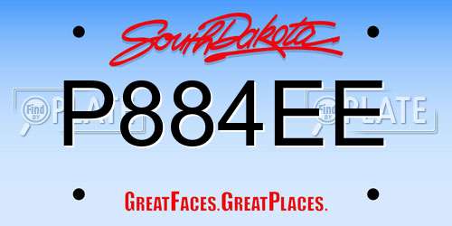 P884EE South Dakota License Plate