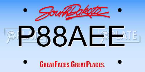 P88AEE South Dakota License Plate