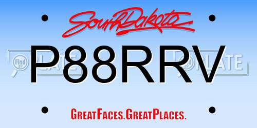 P88RRV South Dakota License Plate