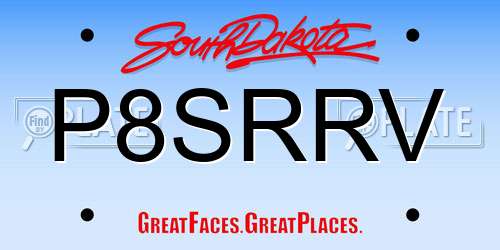 P8SRRV South Dakota License Plate