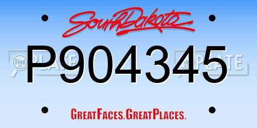 P904345 South Dakota License Plate