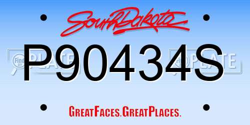 P90434S South Dakota License Plate