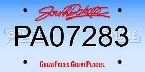 PA07283 South Dakota License Plate