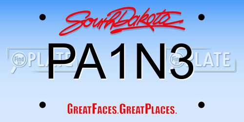 PA1N3 South Dakota License Plate