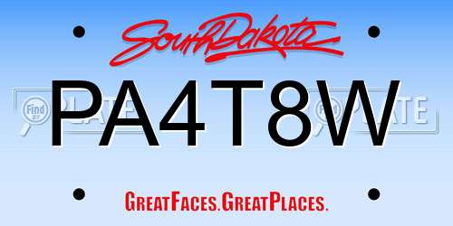 PA4T8W South Dakota License Plate