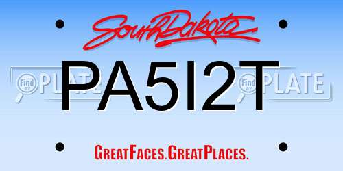 PA5I2T South Dakota License Plate