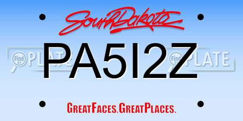 PA5I2Z South Dakota License Plate