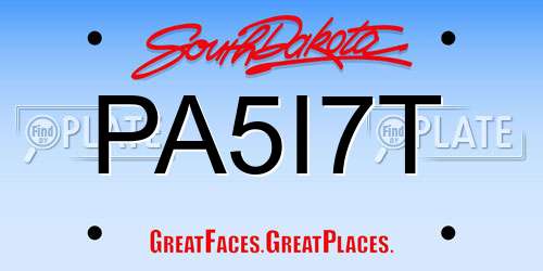PA5I7T South Dakota License Plate