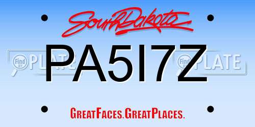 PA5I7Z South Dakota License Plate