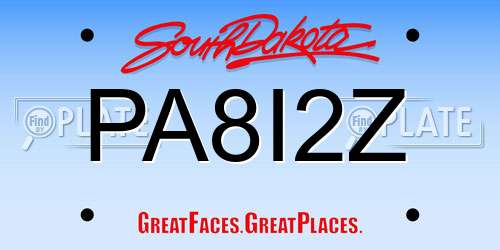 PA8I2Z South Dakota License Plate