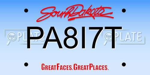 PA8I7T South Dakota License Plate